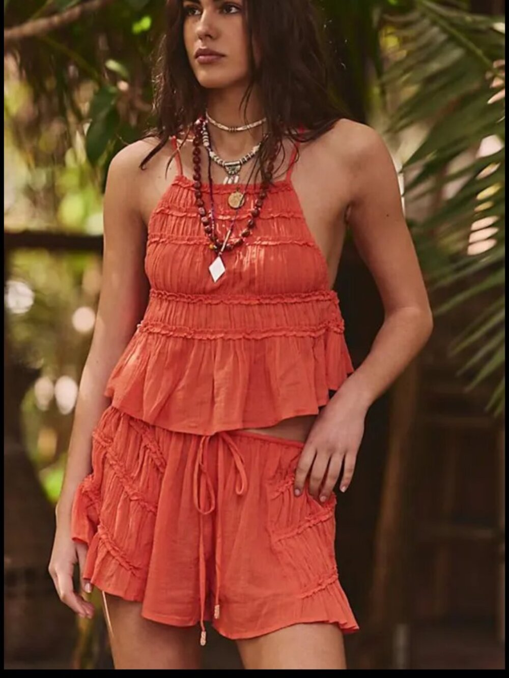 NWT Free People Angelina Short Set in Scarlett Ibis - Picture 2 of 5